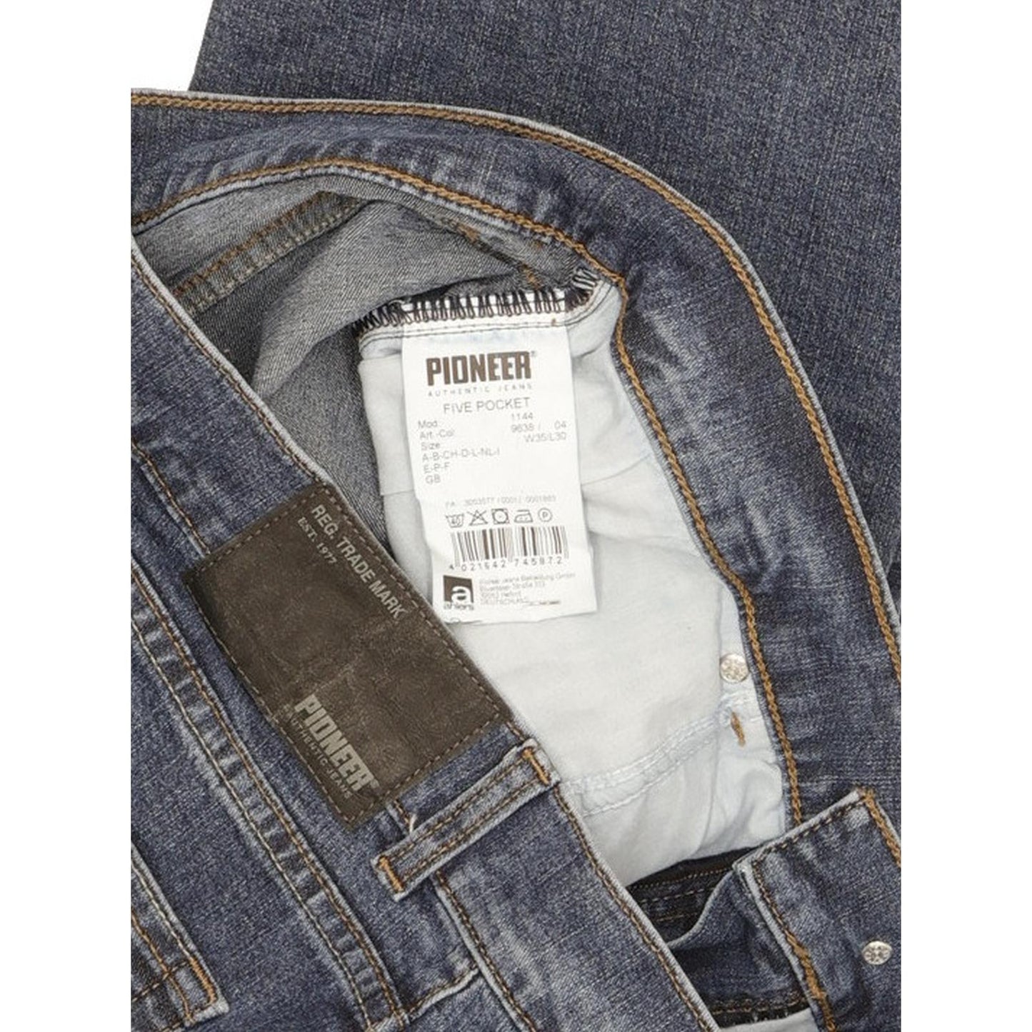 Pioneer Men Blue Straight Regular Stretch Jeans W35 L30 (106245)