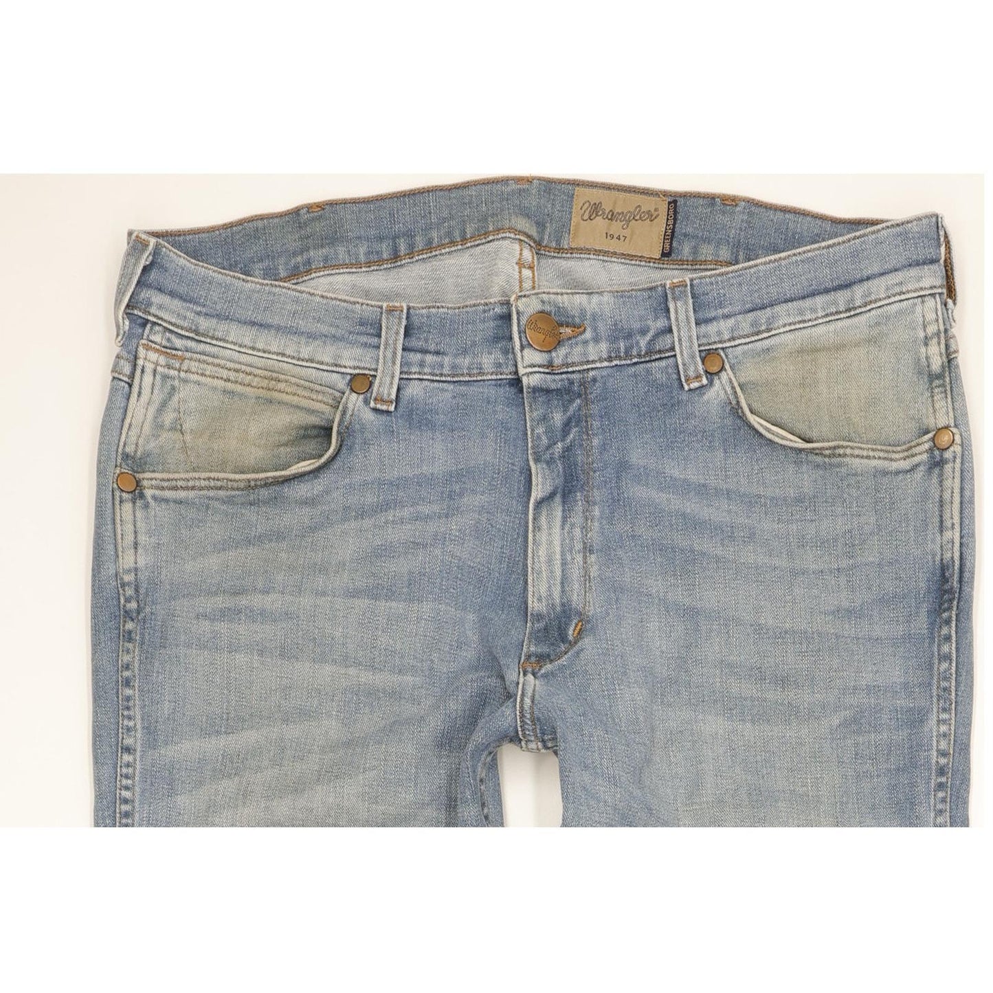 Wrangler Greensboro Men Blue Straight Regular Stretch Jeans W36 L34 (106247)