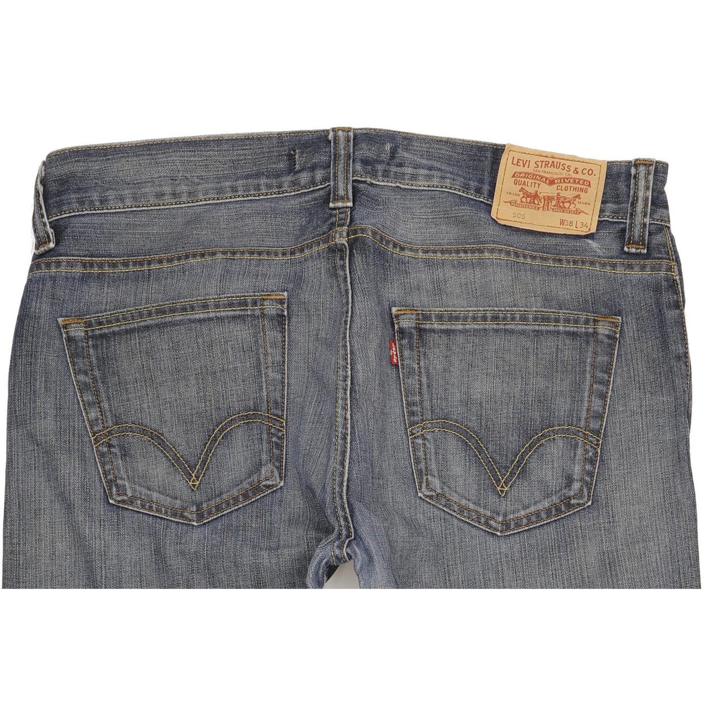 Levi's 506 Men Blue Straight Regular Jeans W38 L34 (106252)