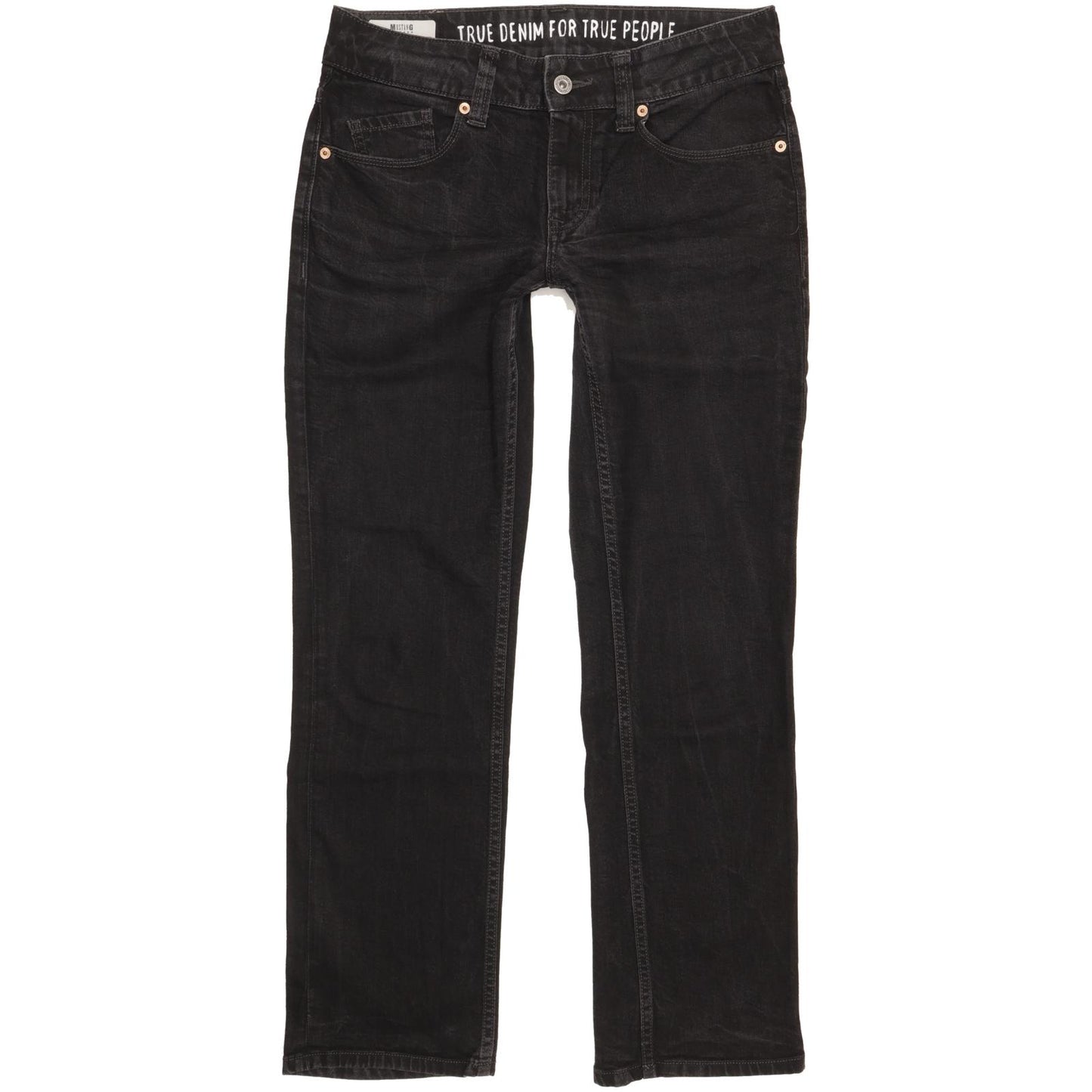 Mustang Emily Women Black Straight Regular Stretch Jeans W29 L29