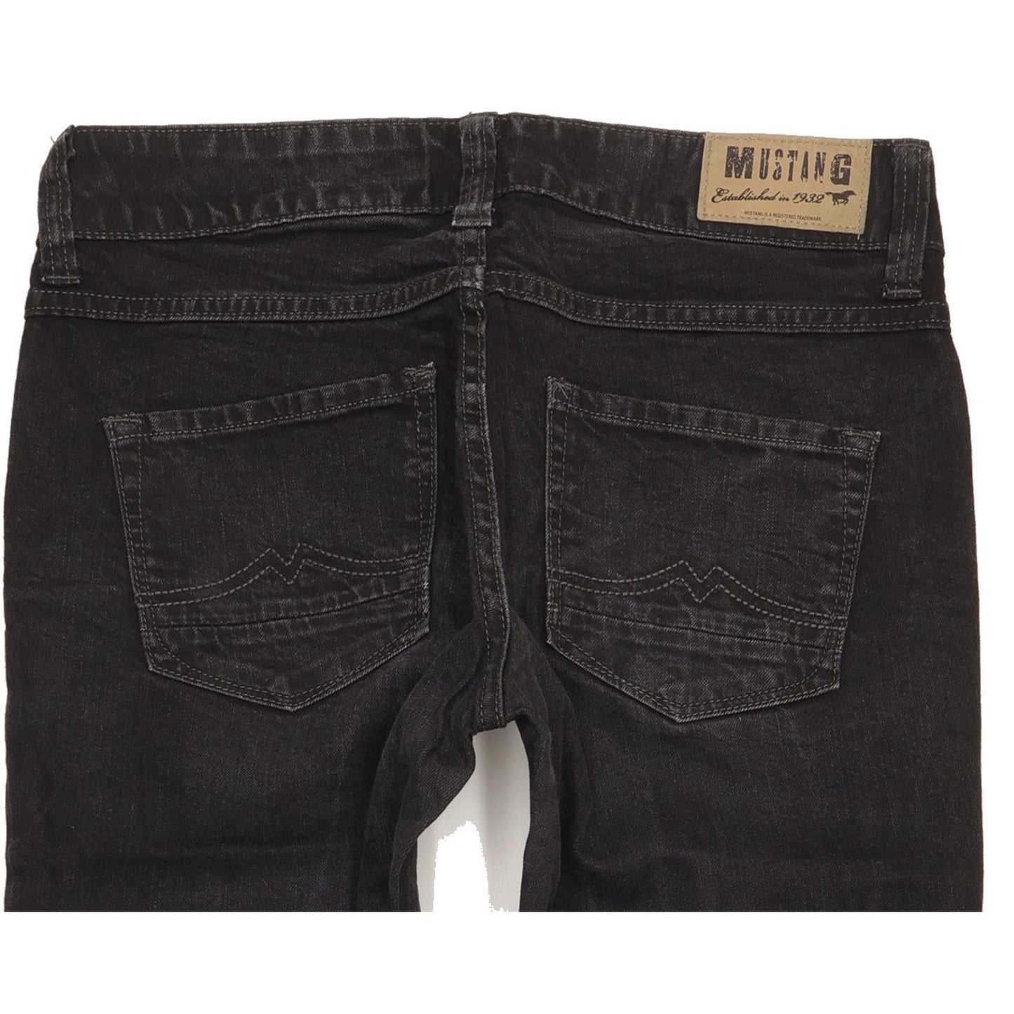 Mustang Emily Women Black Straight Regular Stretch Jeans W29 L29