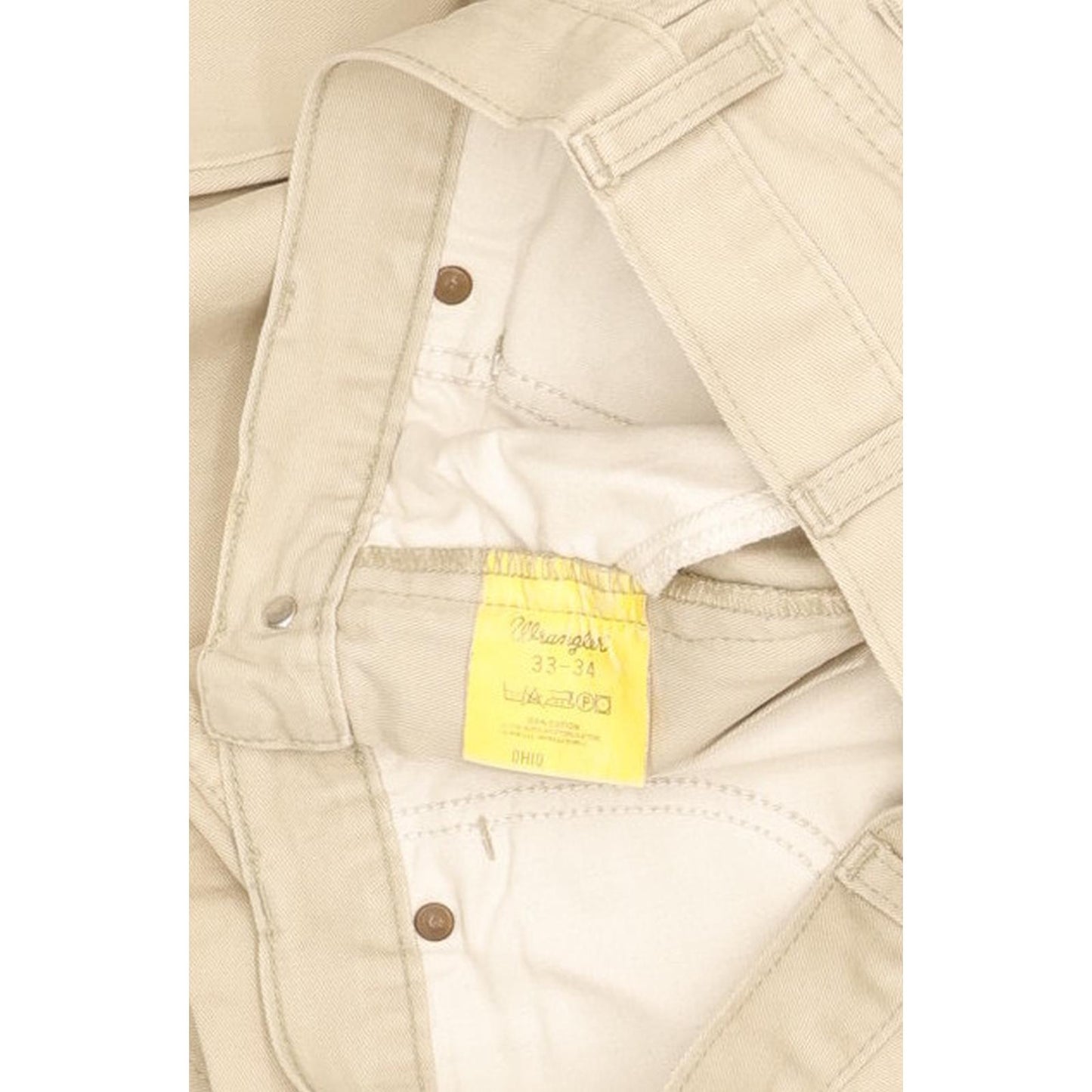 Wrangler Ohio Men Beige Straight Regular Jeans W33 L34