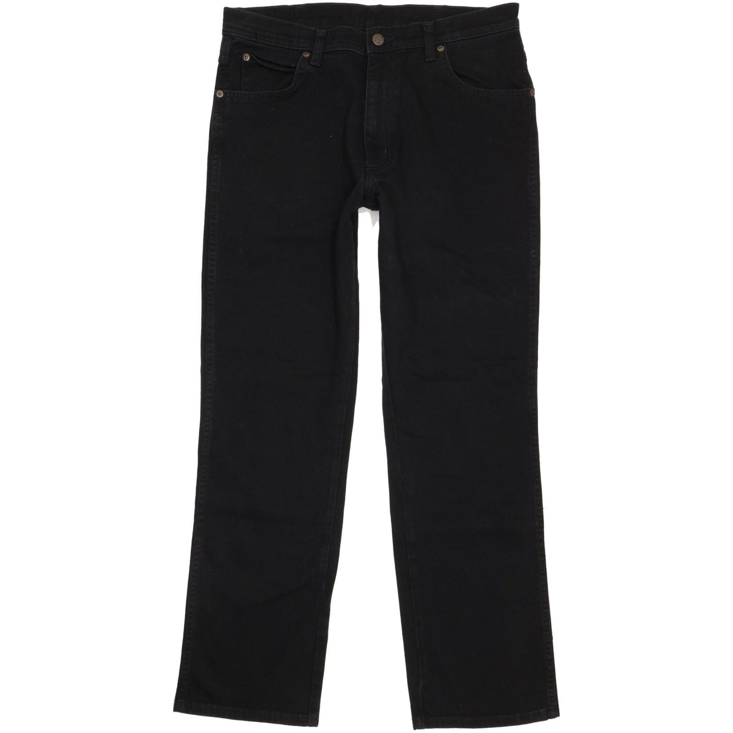 Wrangler Durable Quality Men Black Straight Regular Stretch Jeans W34 L31