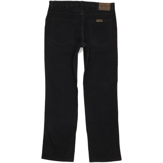 Wrangler Durable Quality Men Black Straight Regular Stretch Jeans W34 L31
