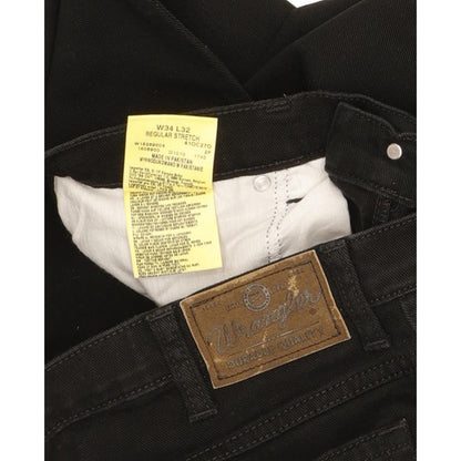 Wrangler Durable Quality Men Black Straight Regular Stretch Jeans W34 L31