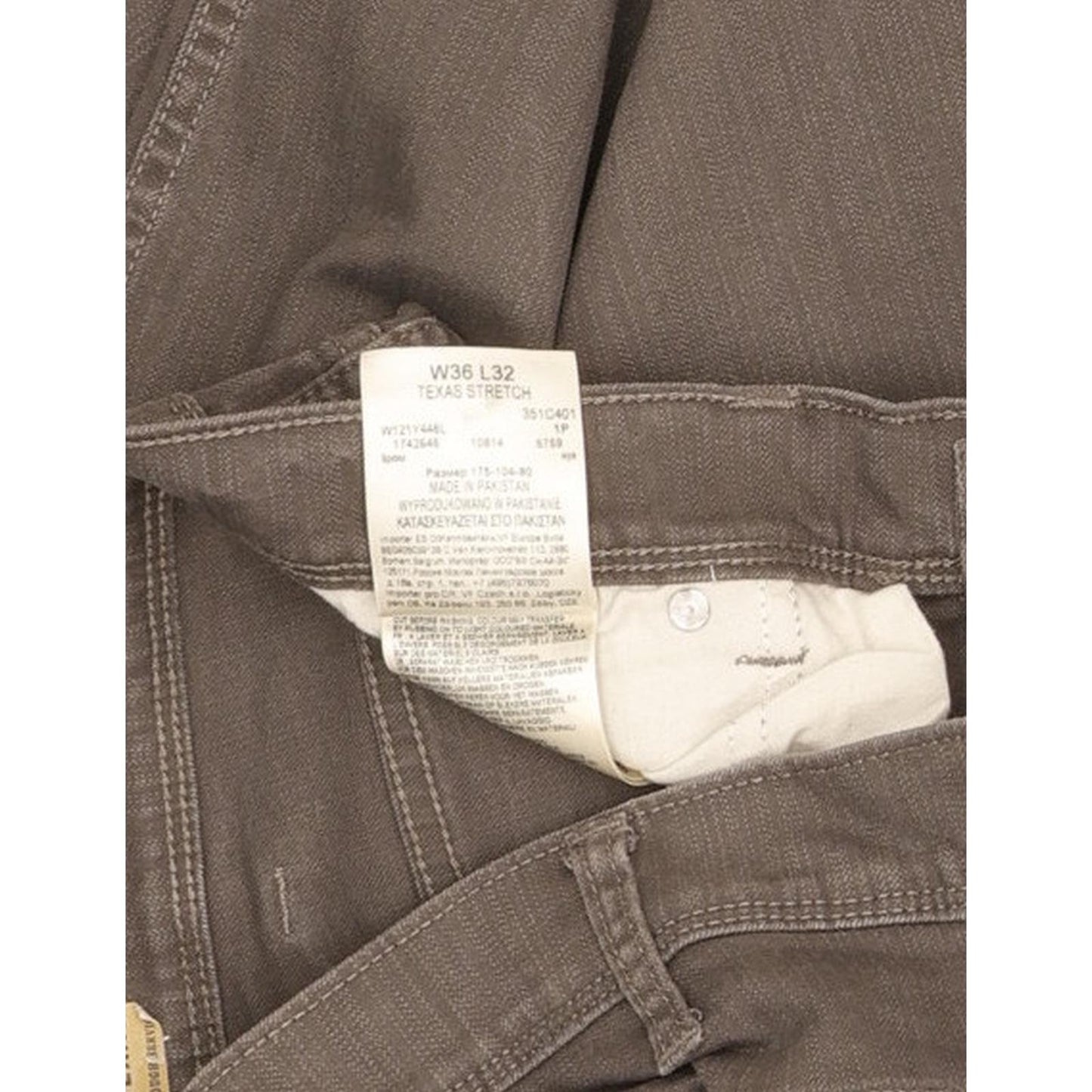 Wrangler Texas Men Grey Straight Regular Stretch Jeans W36 L32