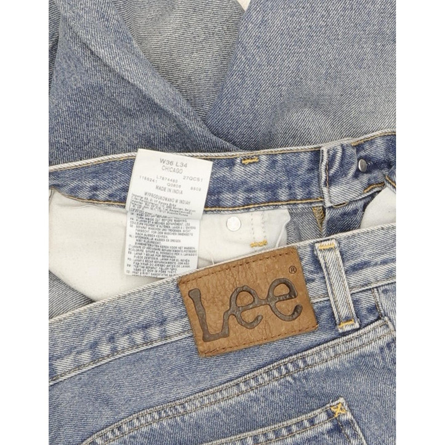 Lee Chicago Men Blue Straight Regular Jeans W36 L32