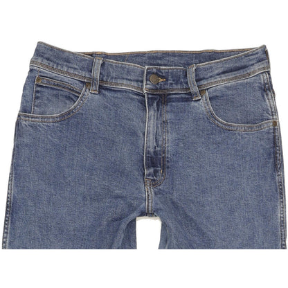 Wrangler Durable Qualilty Men Blue Straight Regular Stretch Jeans W32 L29