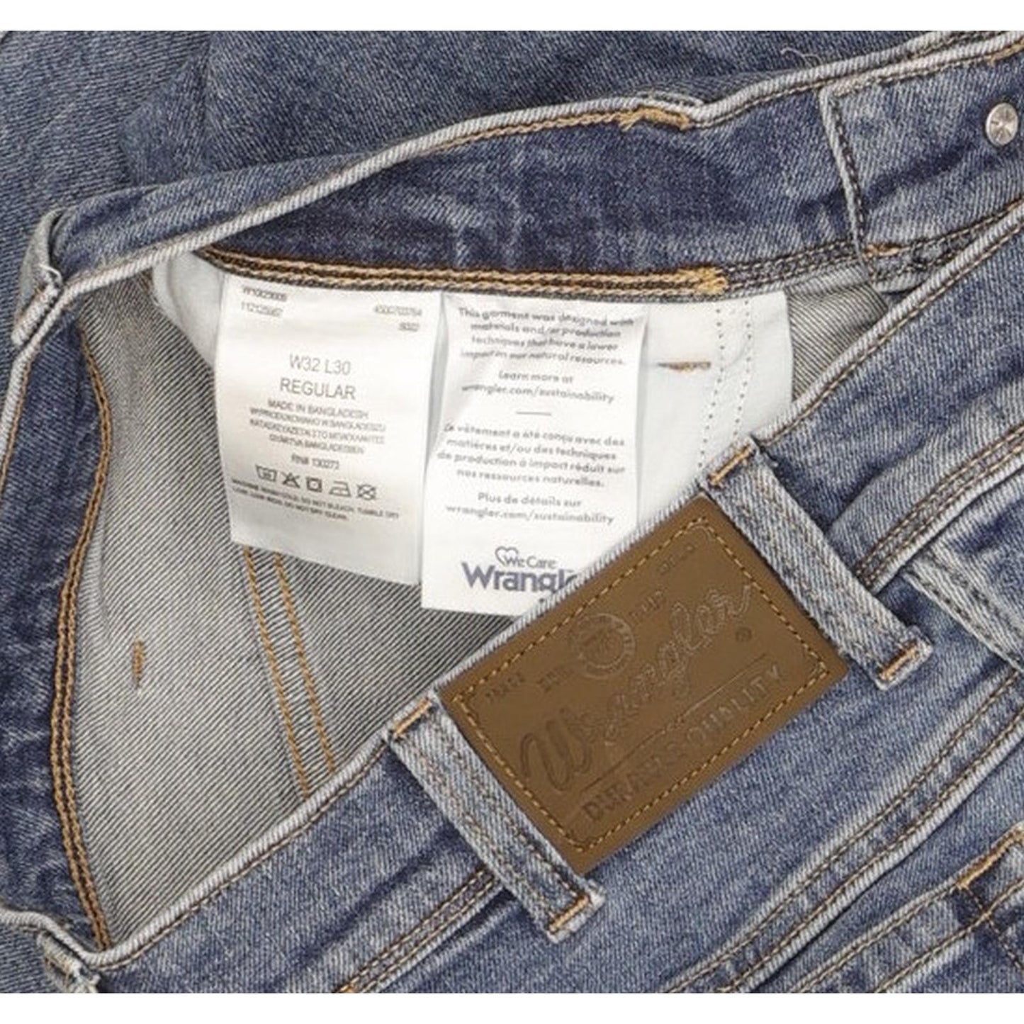 Wrangler Durable Qualilty Men Blue Straight Regular Stretch Jeans W32 L29
