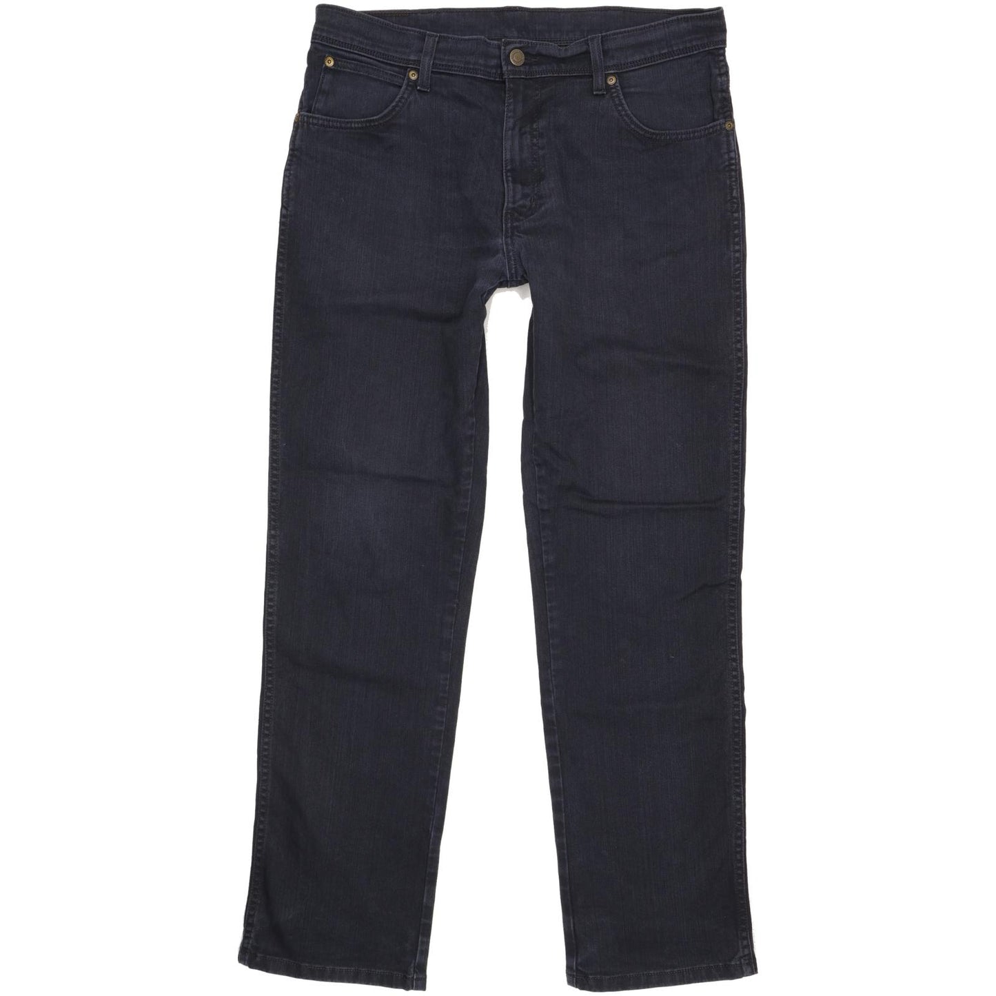 Wrangler Durable Quality Men Navy Straight Regular Stretch Jeans W34 L31