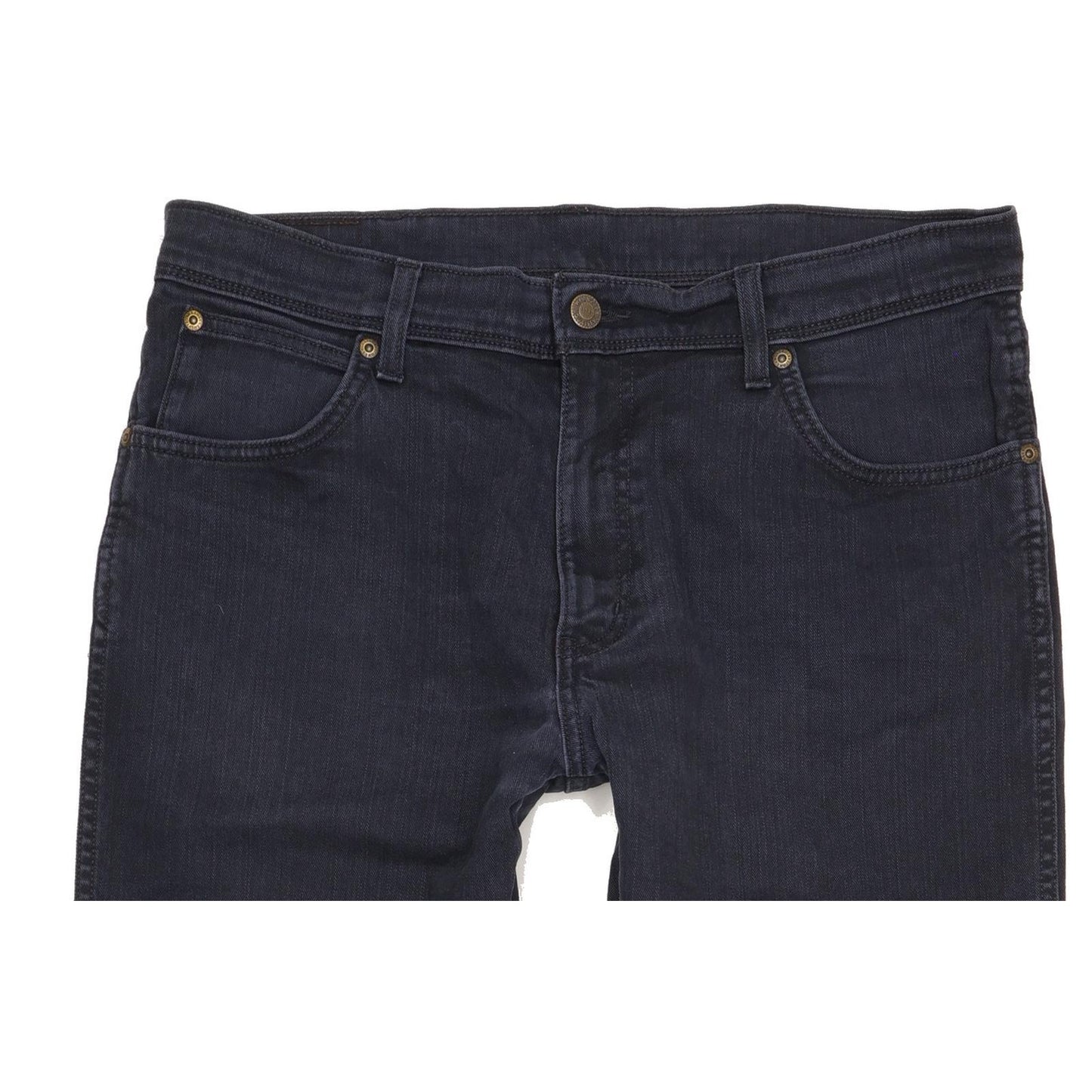 Wrangler Durable Quality Men Navy Straight Regular Stretch Jeans W34 L31