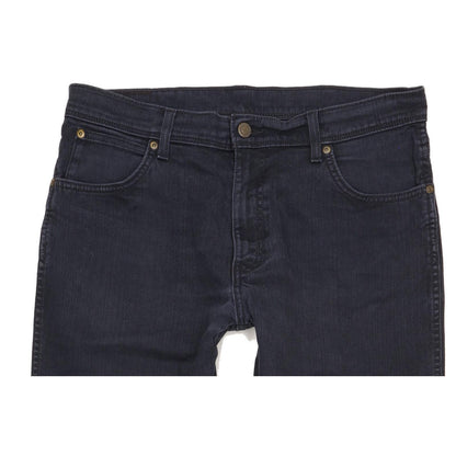 Wrangler Durable Quality Men Navy Straight Regular Stretch Jeans W34 L31