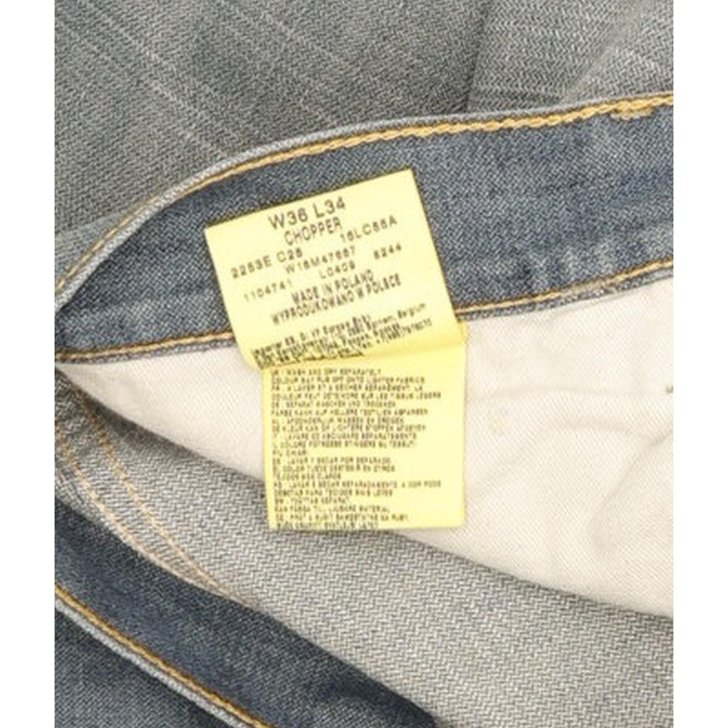 Wrangler Chopper Men Blue Bootcut Regular Jeans W37 L34