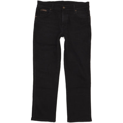 Wrangler Texas Men Black Straight Regular Stretch Jeans W34 L30