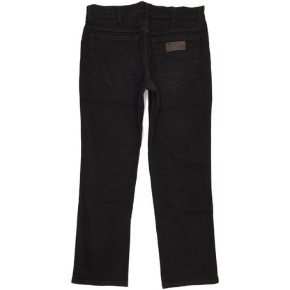Wrangler Texas Men Black Straight Regular Stretch Jeans W34 L30