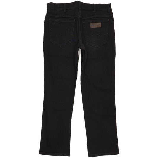 Wrangler Texas Men Black Straight Regular Stretch Jeans W34 L30