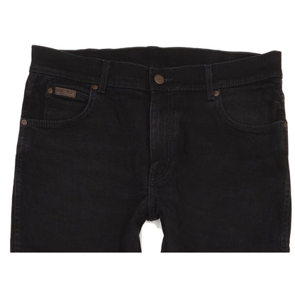 Wrangler Texas Men Black Straight Regular Stretch Jeans W34 L30