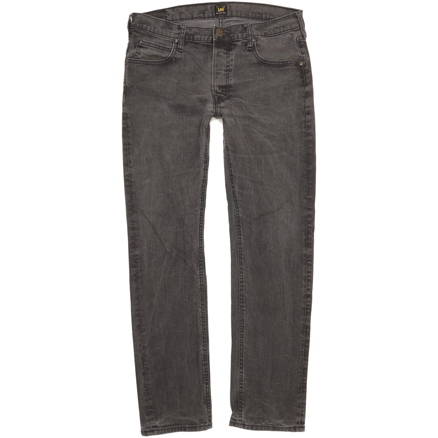 Lee Daren Men Grey Straight Slim Stretch Jeans W34 L32