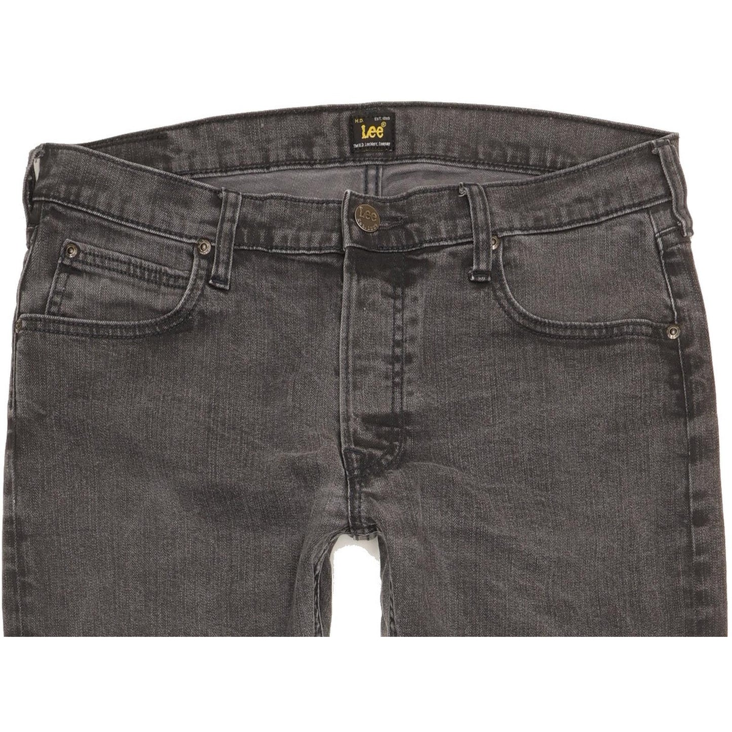 Lee Daren Men Grey Straight Slim Stretch Jeans W34 L32