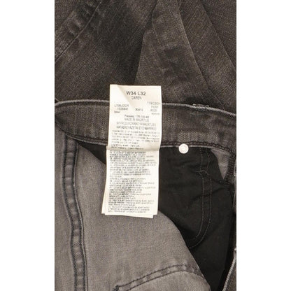 Lee Daren Men Grey Straight Slim Stretch Jeans W34 L32