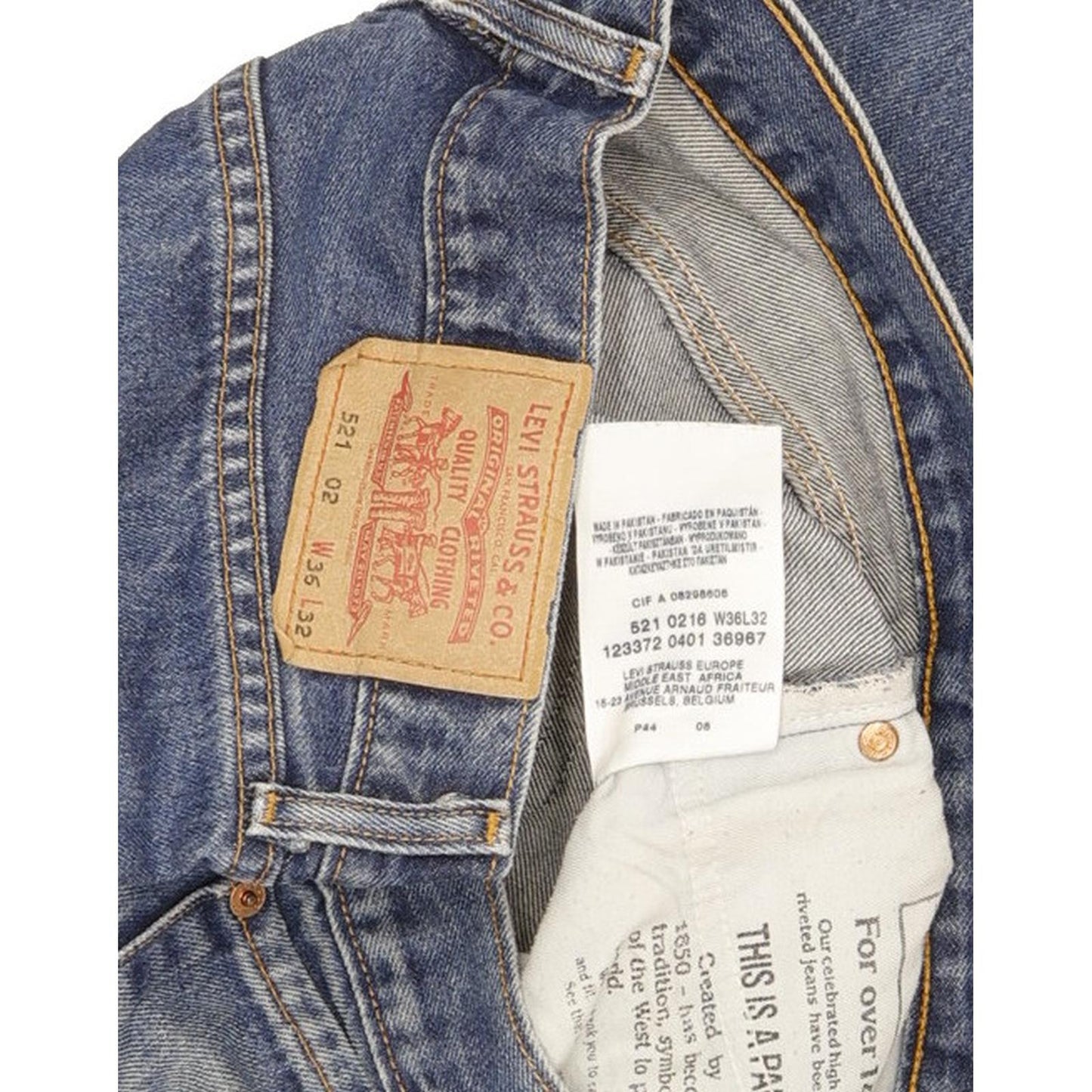 Levi's 521 Men Blue Straight Regular Jeans W35 L30