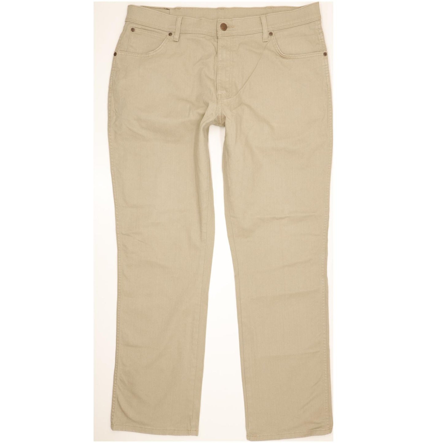 Wrangler Durable Quality Men Beige Straight Regular Stretch Jeans W38 L33