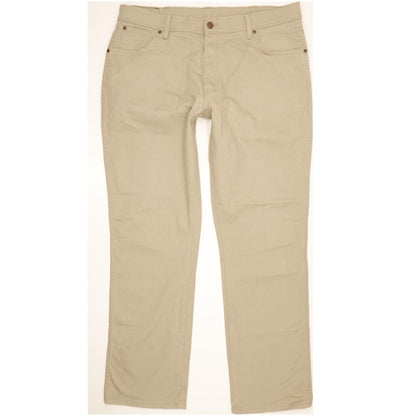 Wrangler Durable Quality Men Beige Straight Regular Stretch Jeans W38 L33