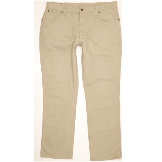 Wrangler Durable Quality Men Beige Straight Regular Stretch Jeans W38 L33