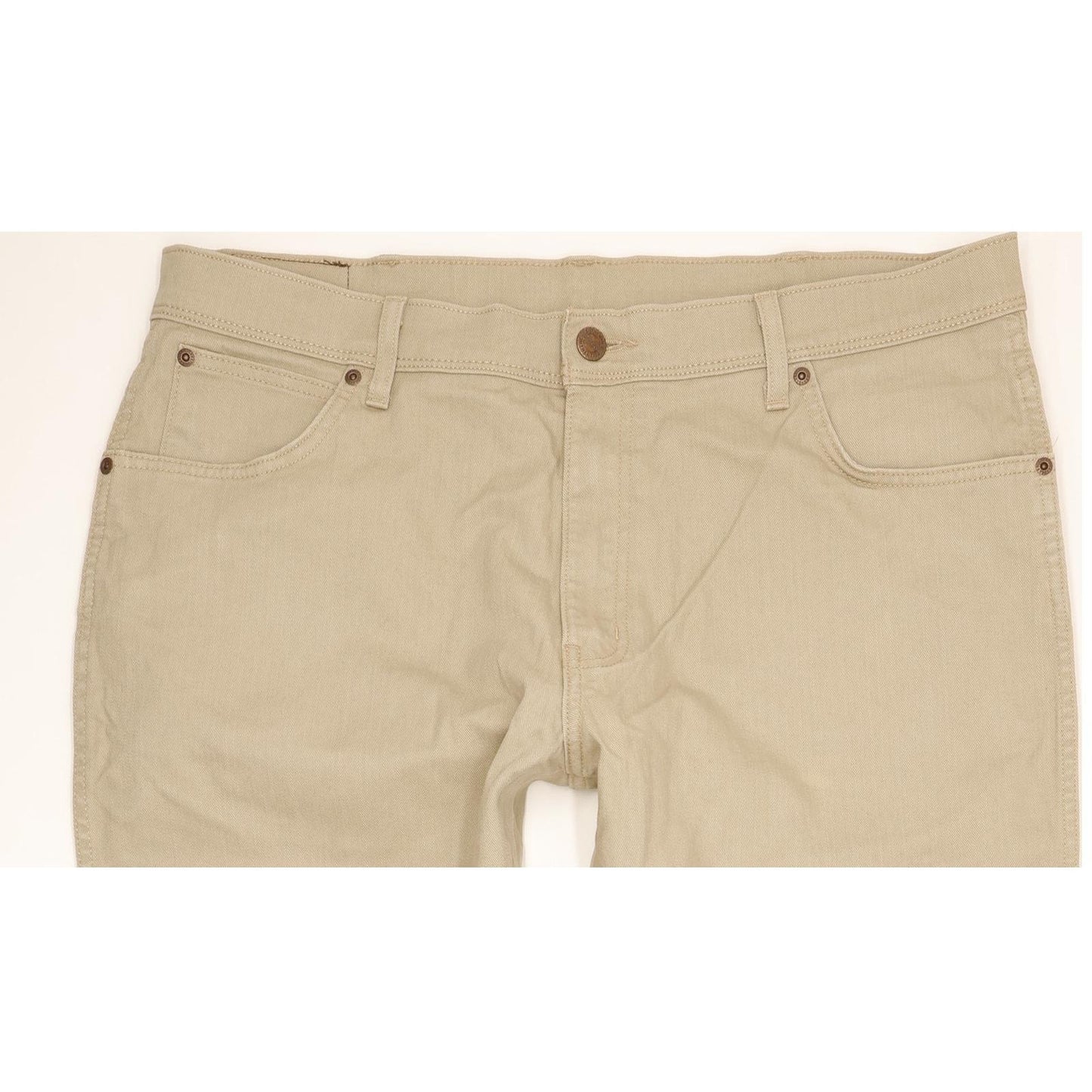 Wrangler Durable Quality Men Beige Straight Regular Stretch Jeans W38 L33