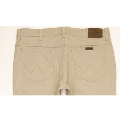 Wrangler Durable Quality Men Beige Straight Regular Stretch Jeans W38 L33