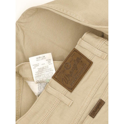 Wrangler Durable Quality Men Beige Straight Regular Stretch Jeans W38 L33
