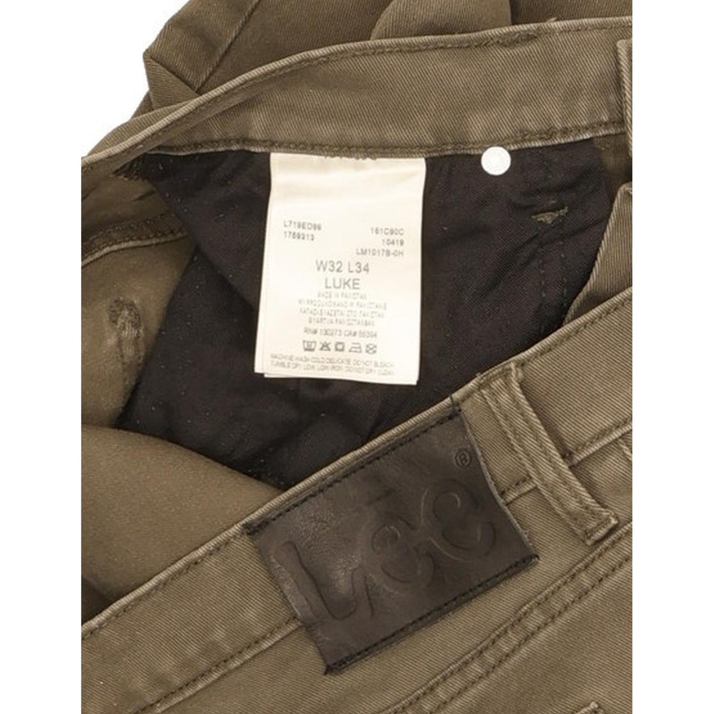 Lee Luke Men Khaki Skinny Slim Stretch Jeans W32 L34