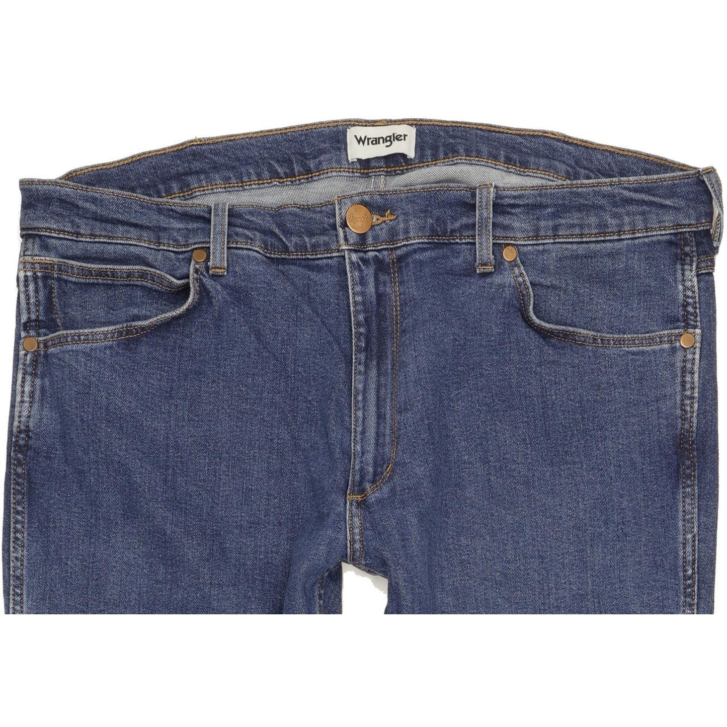 Wrangler Greensboro Men Blue Straight Regular Stretch Jeans W38 L29