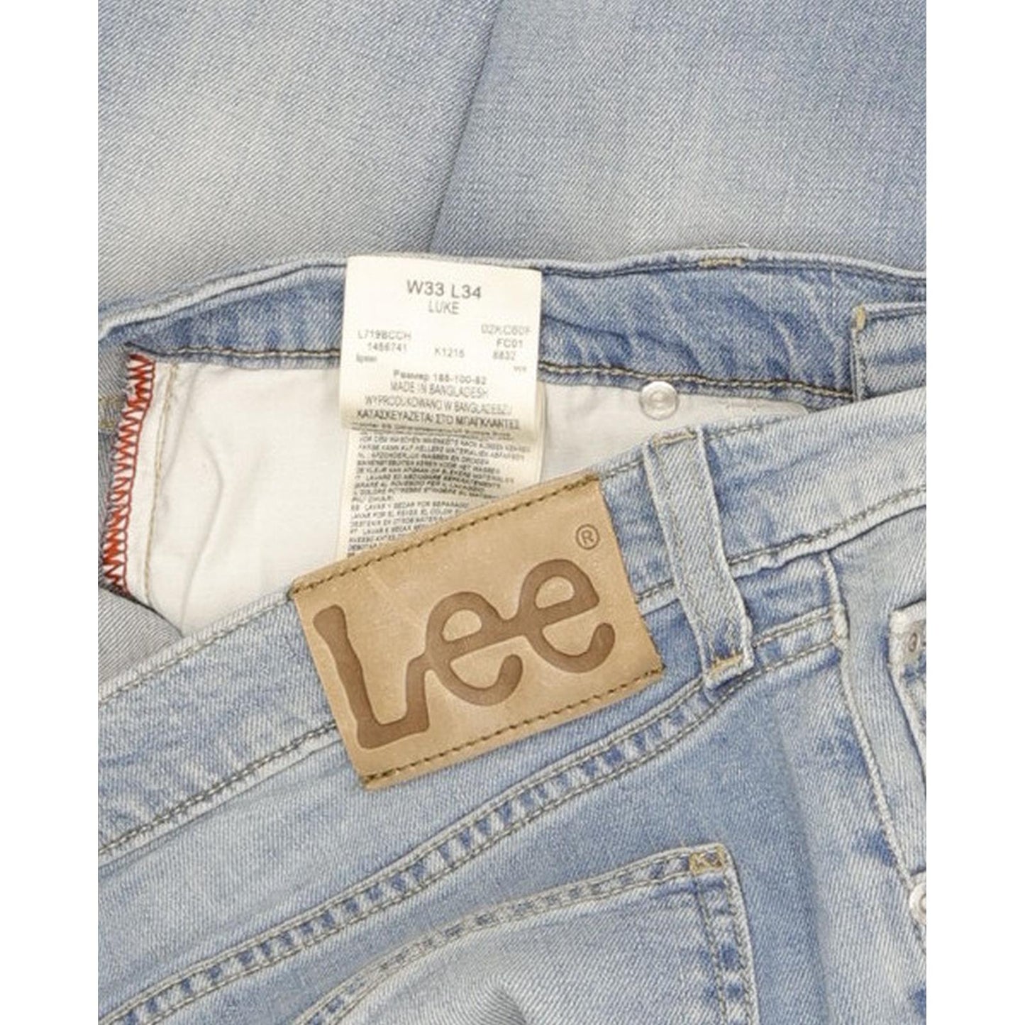 Lee Luke Men Blue Skinny Slim Stretch Jeans W33 L34
