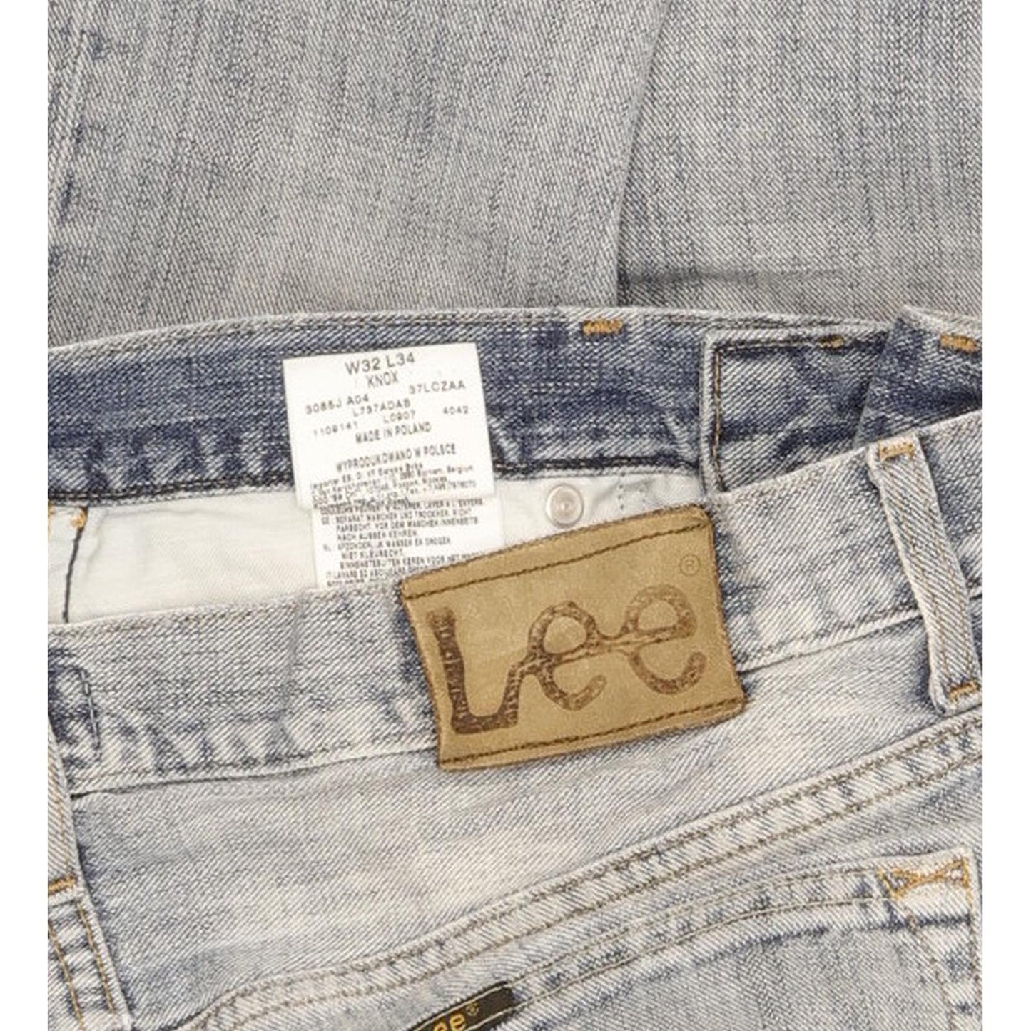 Lee Knox Men Blue Straight Regular Jeans W32 L33