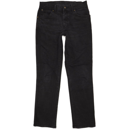 Wrangler Durable Quality Men Black Straight Regular Stretch Jeans W33 L33