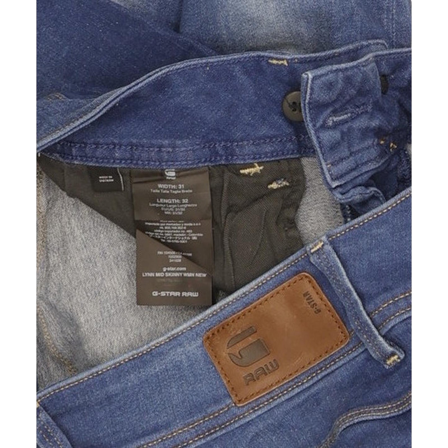G-Star Lynn Mid Women Blue Skinny Slim Stretch Jeans W31 L27