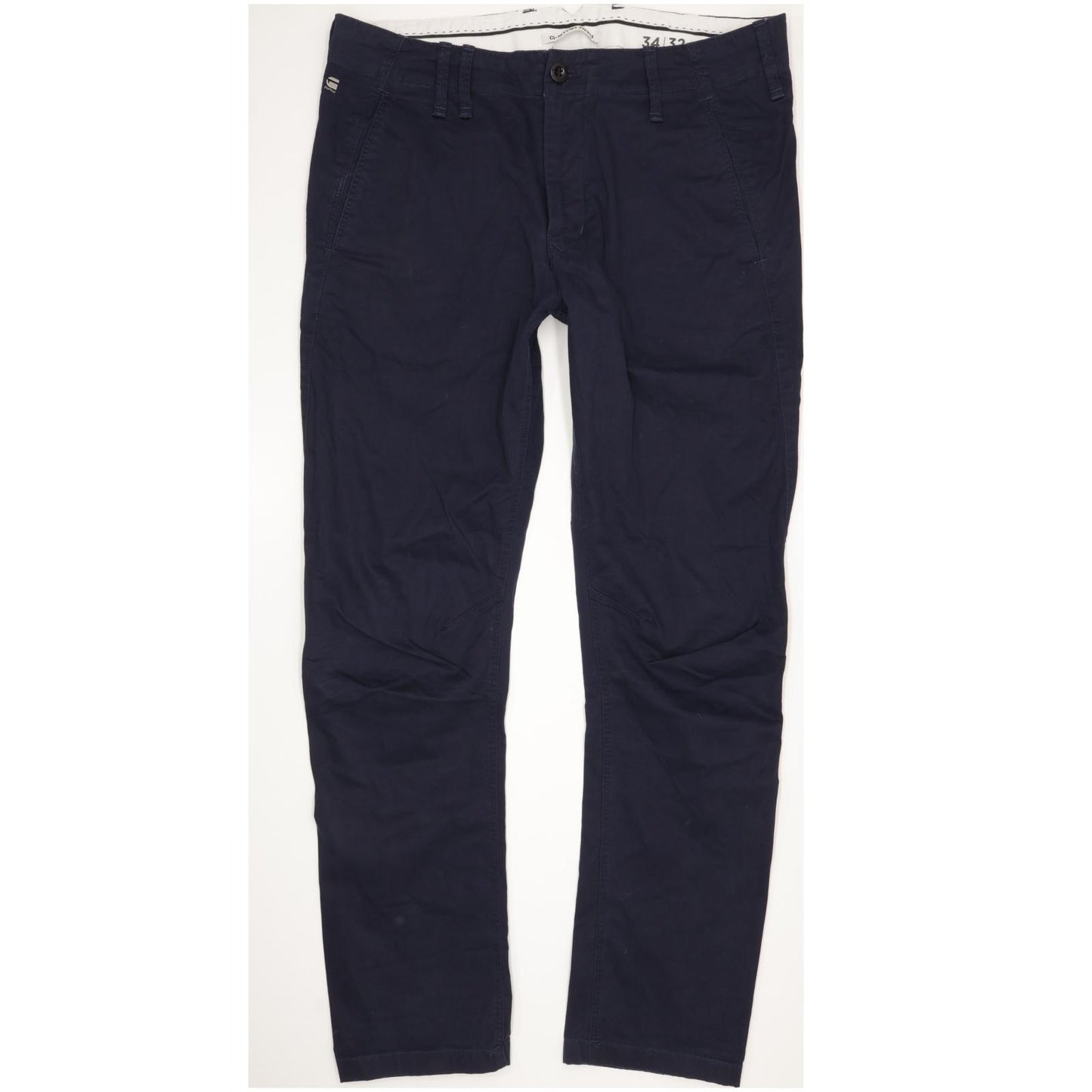 G-Star Vetar Men Navy Straight Regular Chino Stretch Jeans W34 L32
