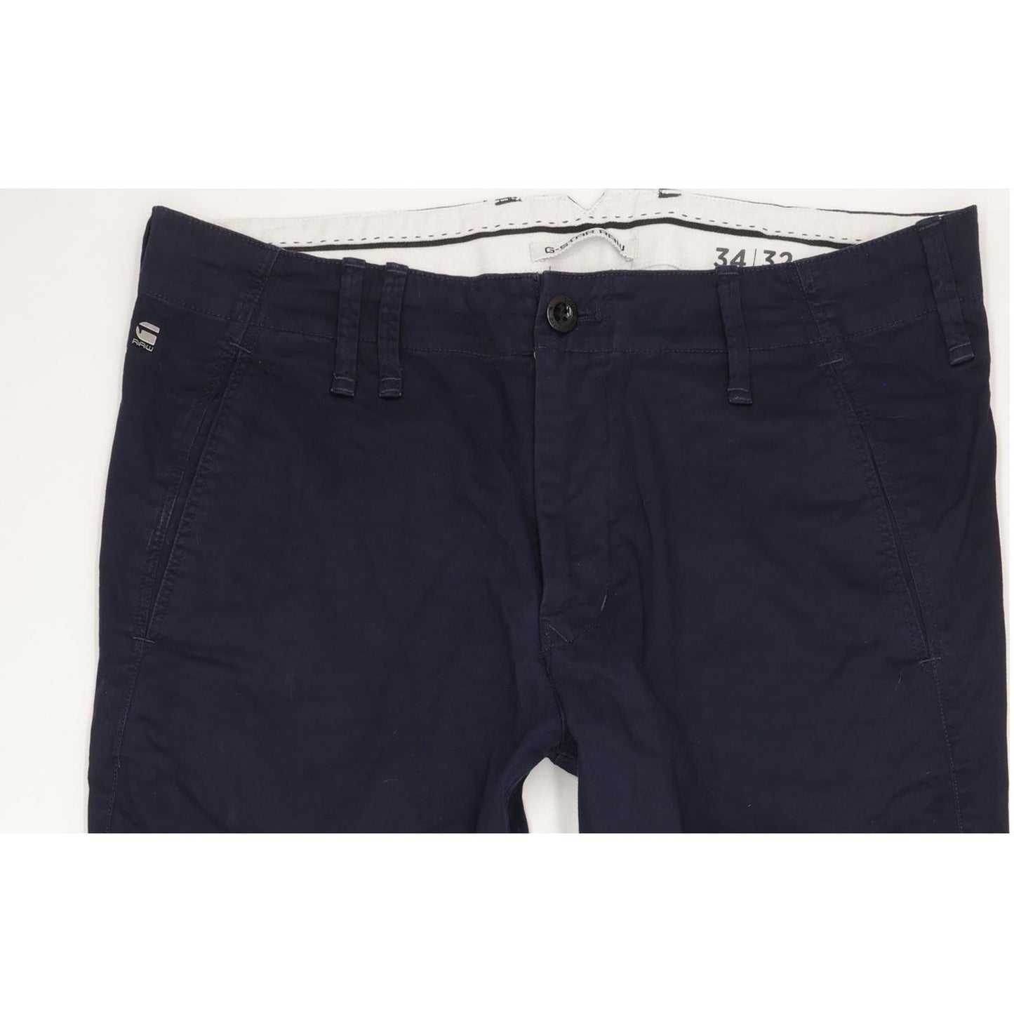 G-Star Vetar Men Navy Straight Regular Chino Stretch Jeans W34 L32