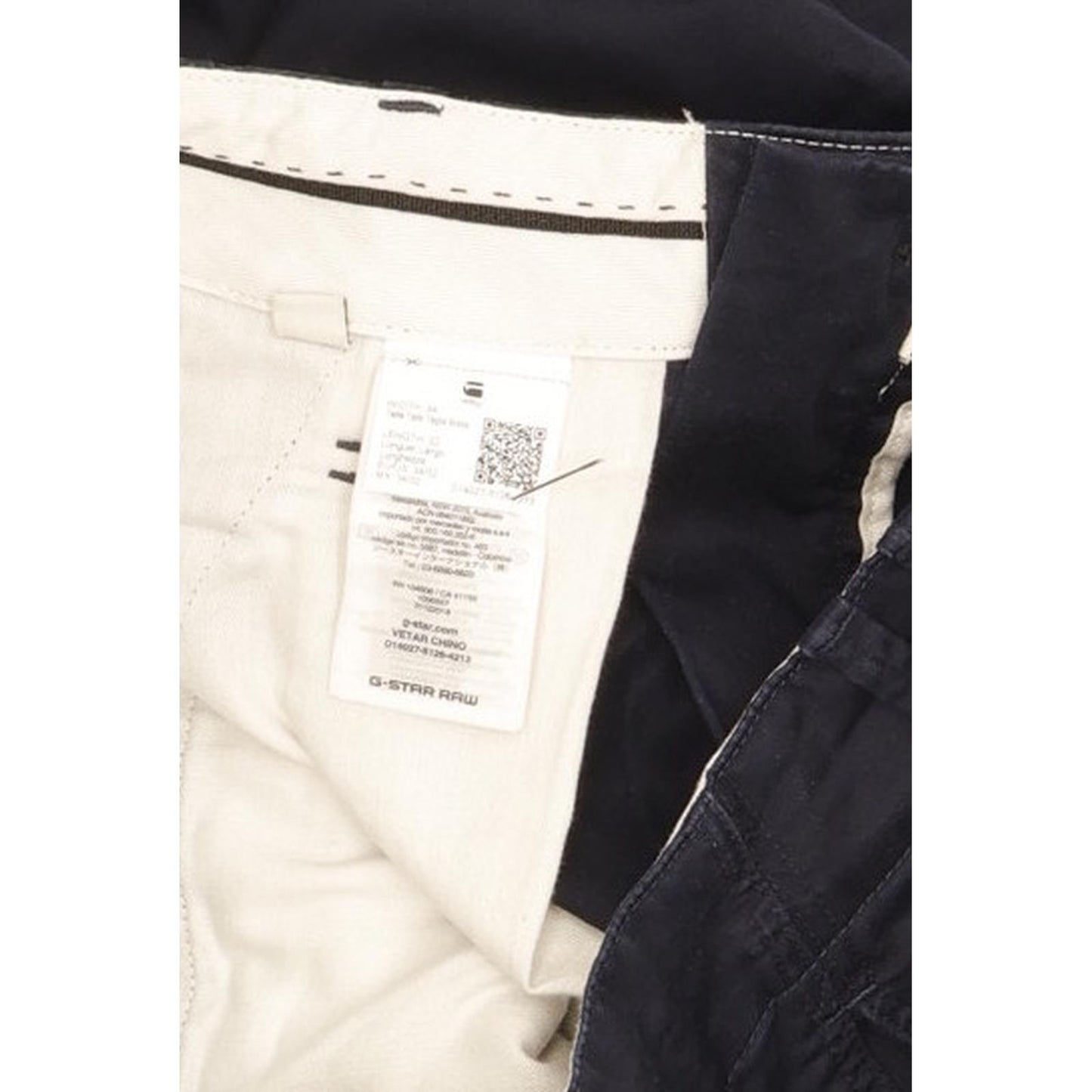 G-Star Vetar Men Navy Straight Regular Chino Stretch Jeans W34 L32
