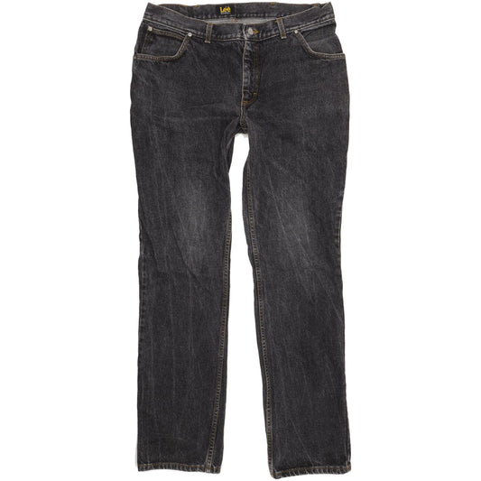 Lee Men Black Straight Regular Jeans W38 L34