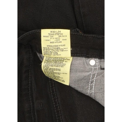 Wrangler Texas Men Black Straight Regular Stretch Jeans W33 L33