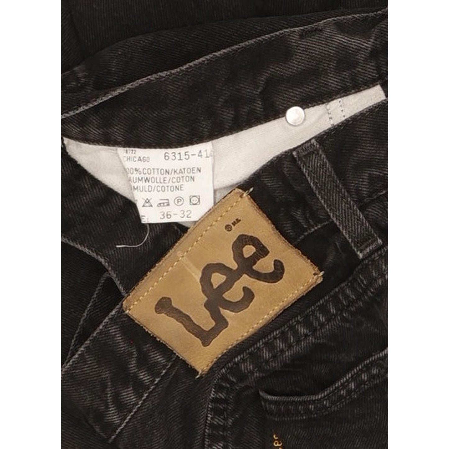 Lee Chicago Men Black Straight Regular Jeans W36 L31