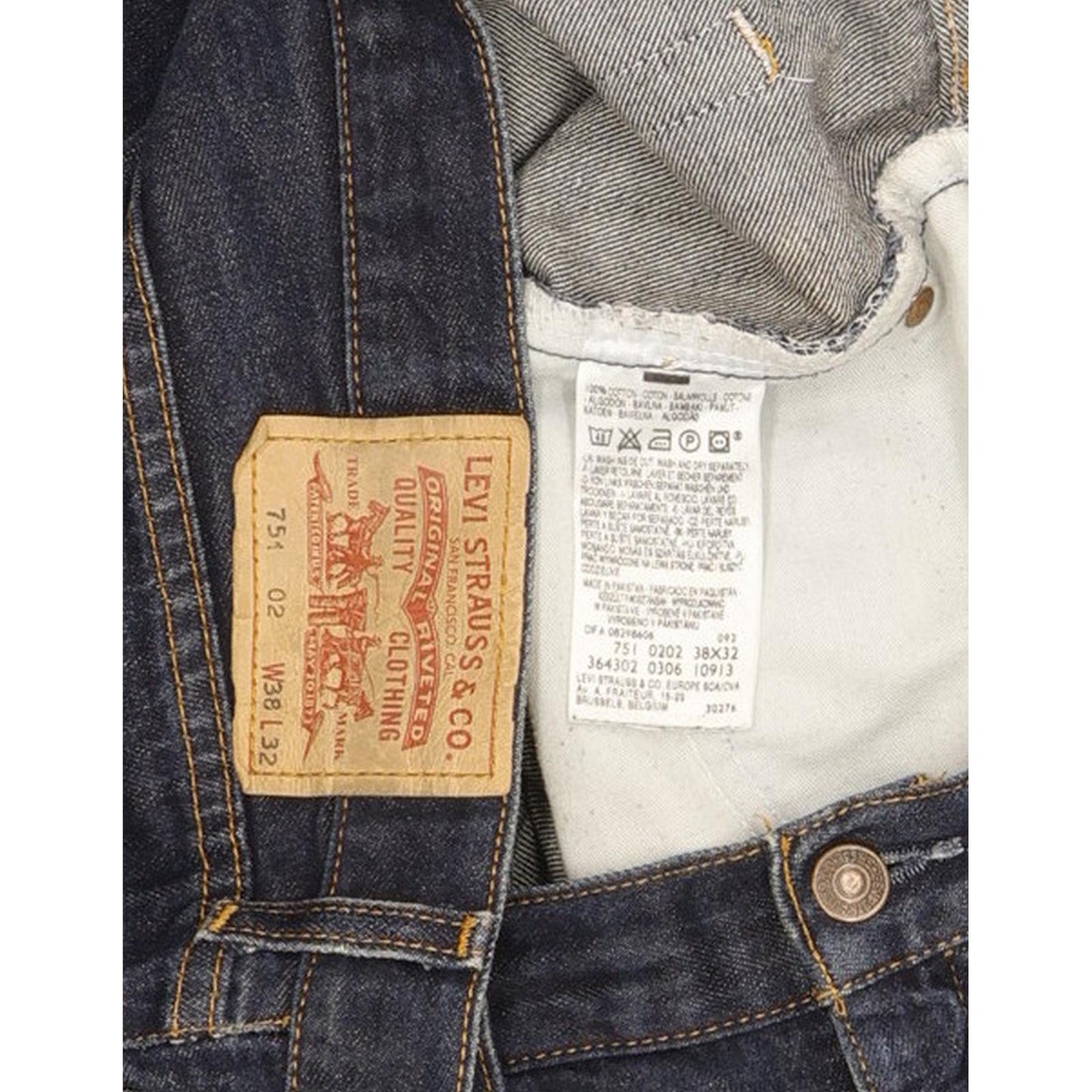 Levi's 751 Men Blue Straight Regular Jeans W38 L31