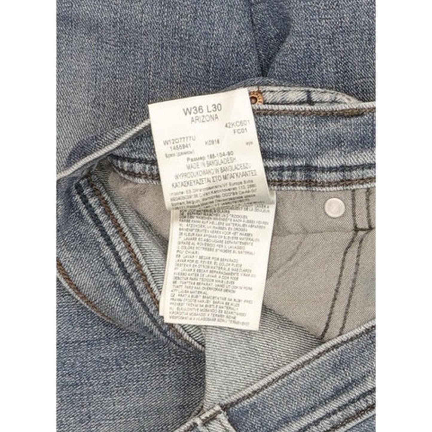 Wrangler Arizona Men Blue Straight Regular Stretch Jeans W36 L29