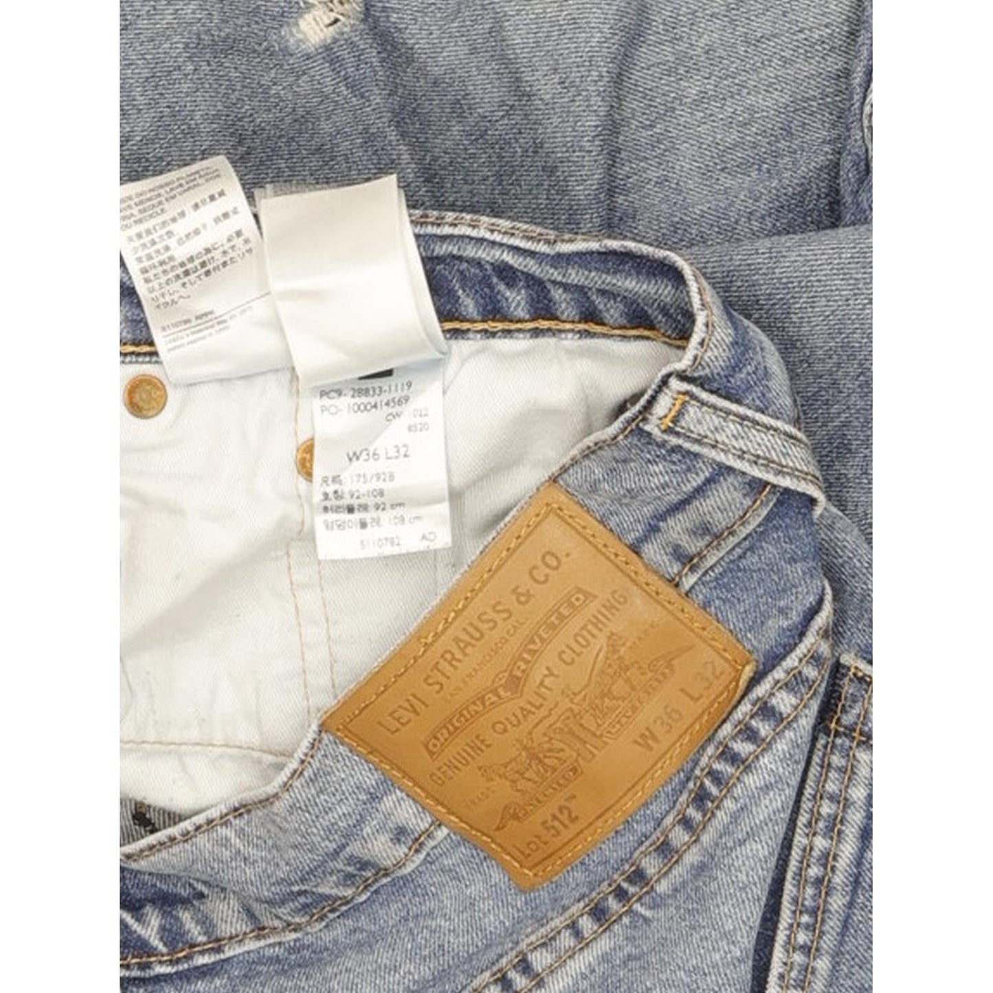 Levi's 512 Men Blue Tapered Slim Jeans W36 L31