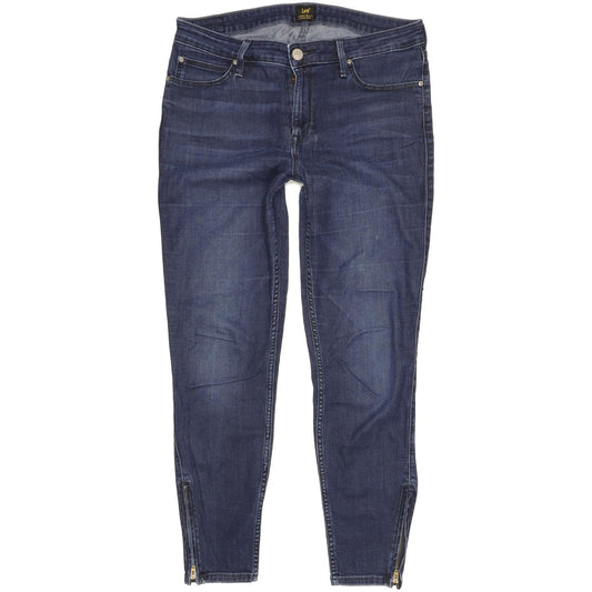 Lee Scarlett Women Blue Skinny Slim Cropped Stretch Jeans W32 L33