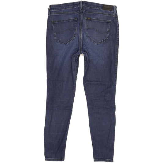 Lee Scarlett Women Blue Skinny Slim Cropped Stretch Jeans W32 L33