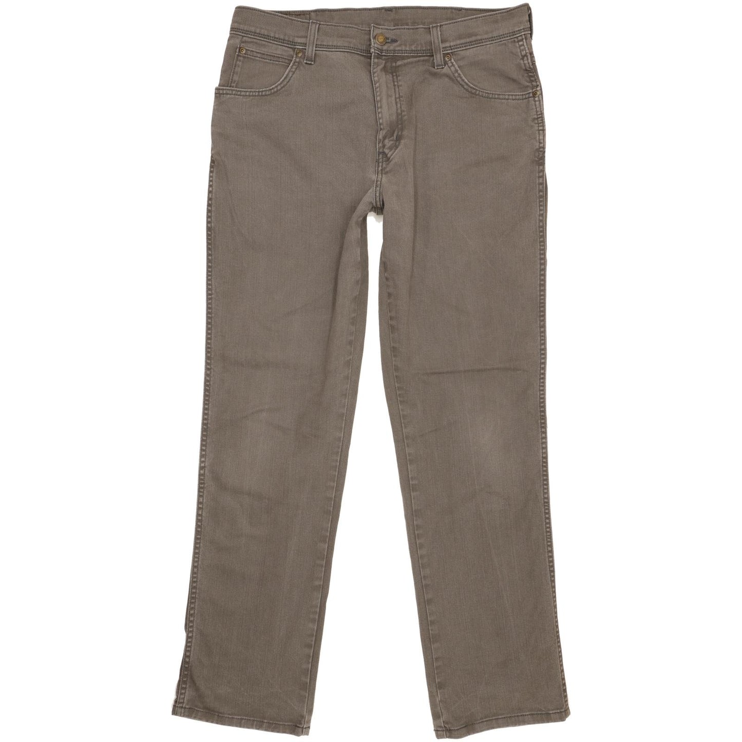 Wrangler Durable Quality Men Grey Straight Regular Stretch Jeans W34 L32