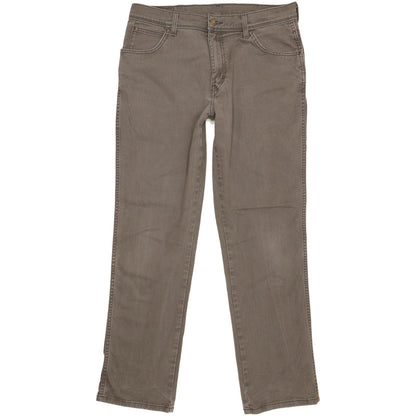 Wrangler Durable Quality Men Grey Straight Regular Stretch Jeans W34 L32